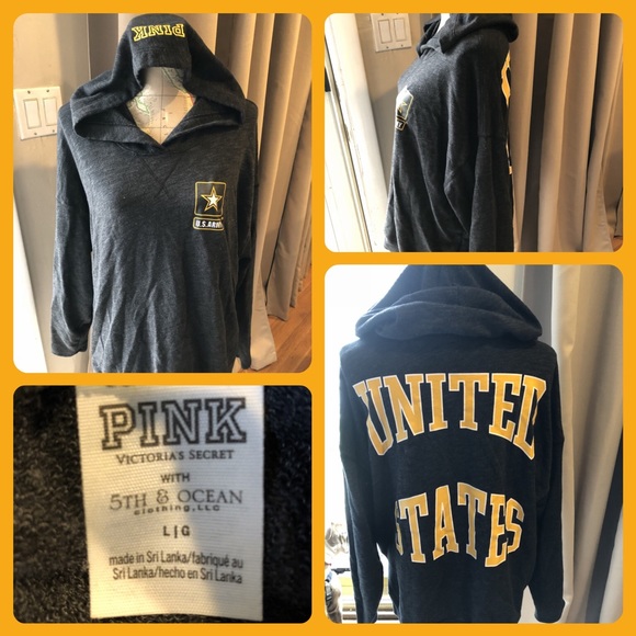 PINK Victoria's Secret Tops - Like New Pink Victoria’sSecret US Army Sweatshirt